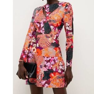 Karen Millen Optical Floral Cut-Out Dress
